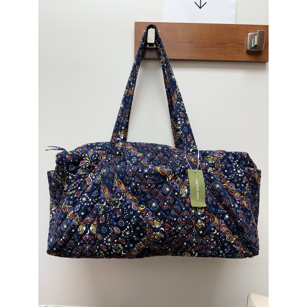 Vera Bradley Original Duffel Bag Starry Paisley in Premium Cotton NWT